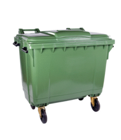 Plastic 1100L Mobile Wheelie Bin – Green