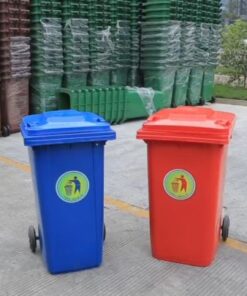 240 Liters Mobile Trash Bin with Cover and Wheels Assorted Colors
