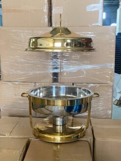 Chafing Dish Round Hanging Lid Gold
