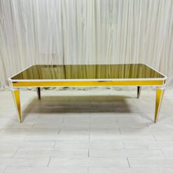 Mirrored glass top dining table