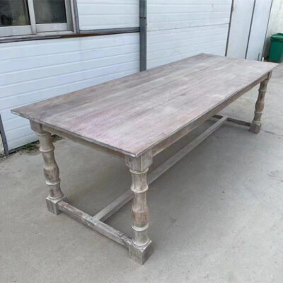 Rustic Whitewashed Dining Table