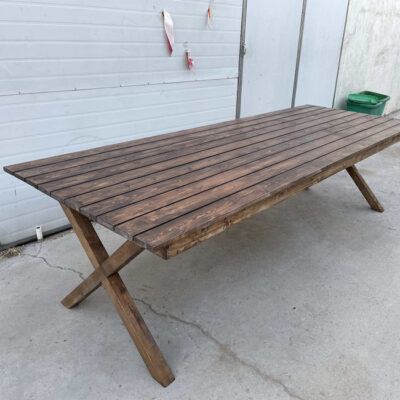 Rustic X-Leg Outdoor Dining Table