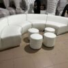 Round white white ottomans